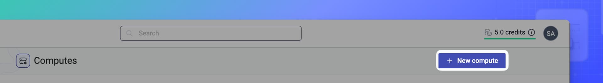 MOSTLY AI - Click New Compute
