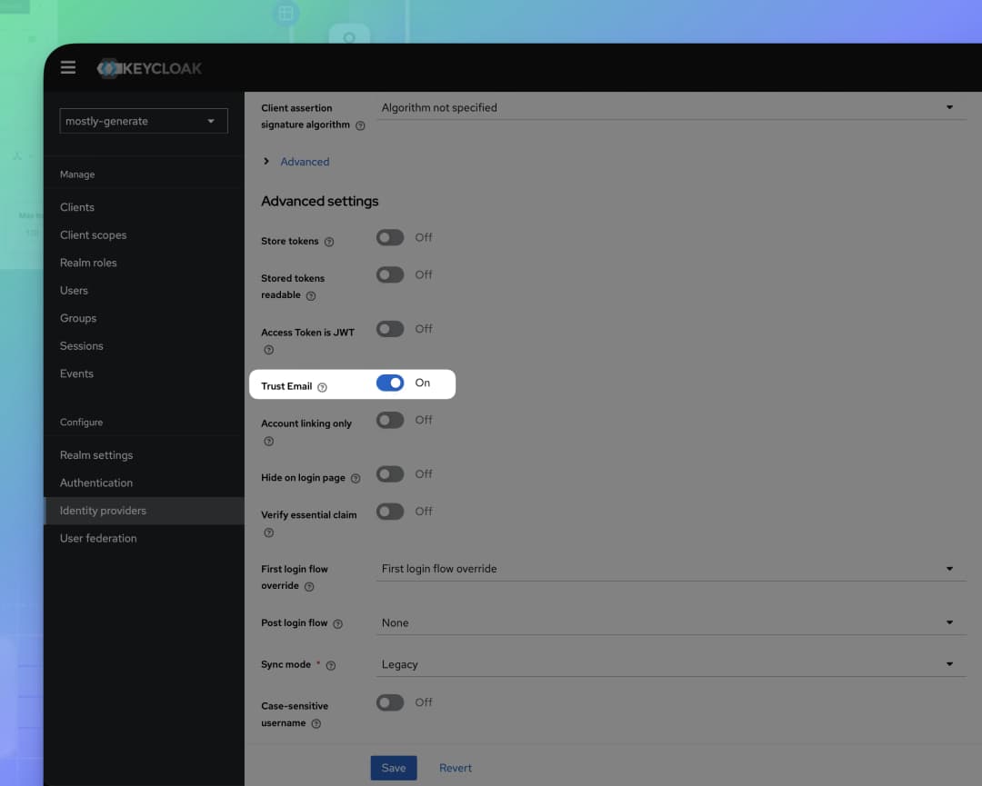 Configure PingOne as IdP - Enable Trust Email