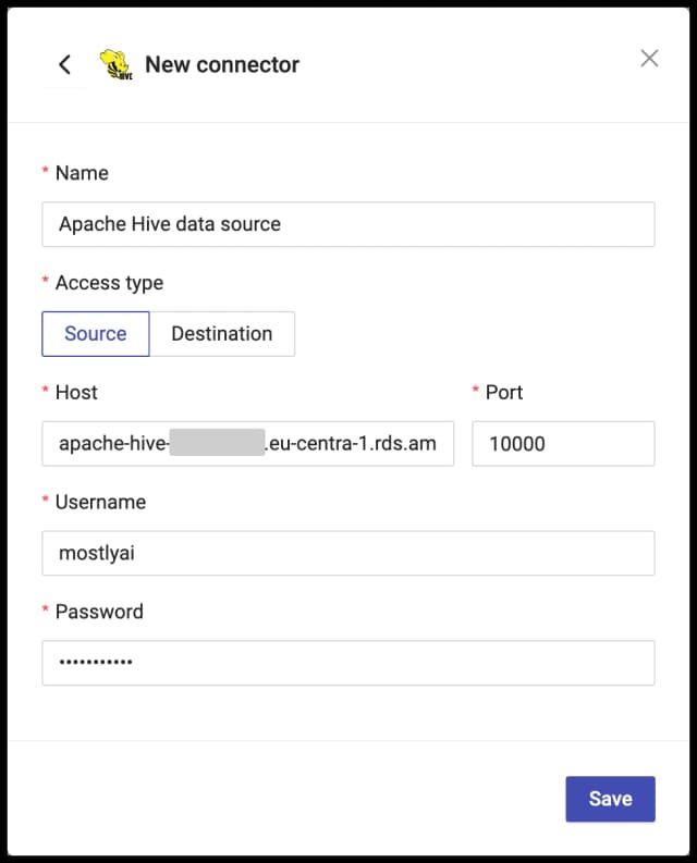 Configure Apache Hive connector