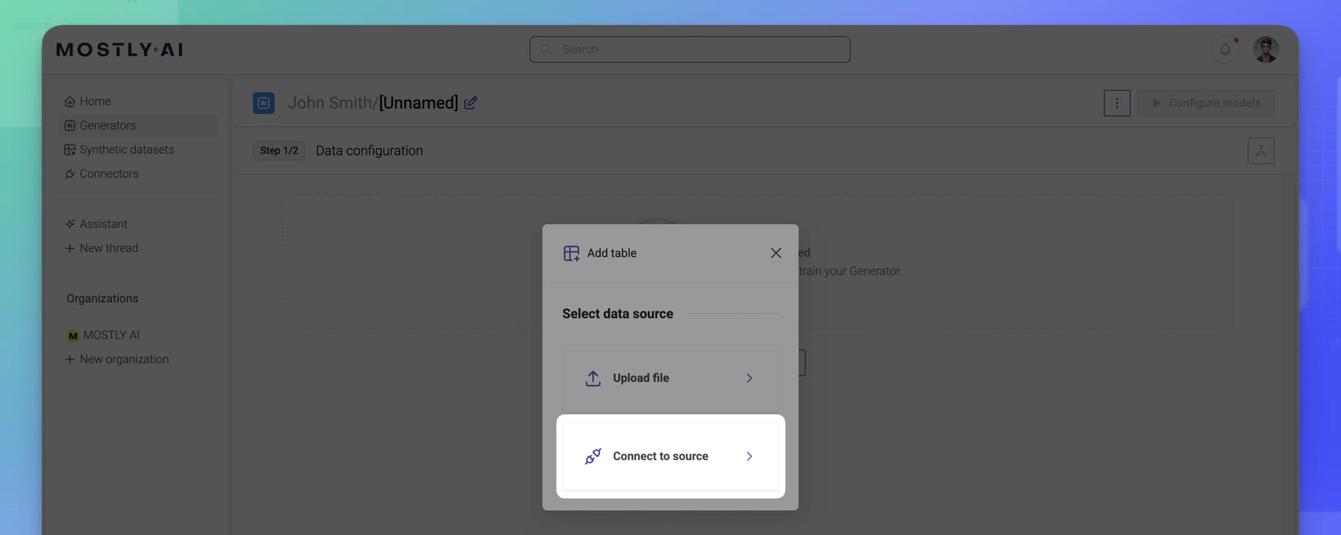 Connector as a data source - 04 - Click Connect to source
